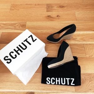 Schutz Linen Wedge Espadrille